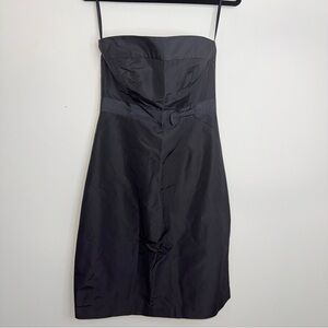 J. Crew Black Strapless Pleated Sheath Dress